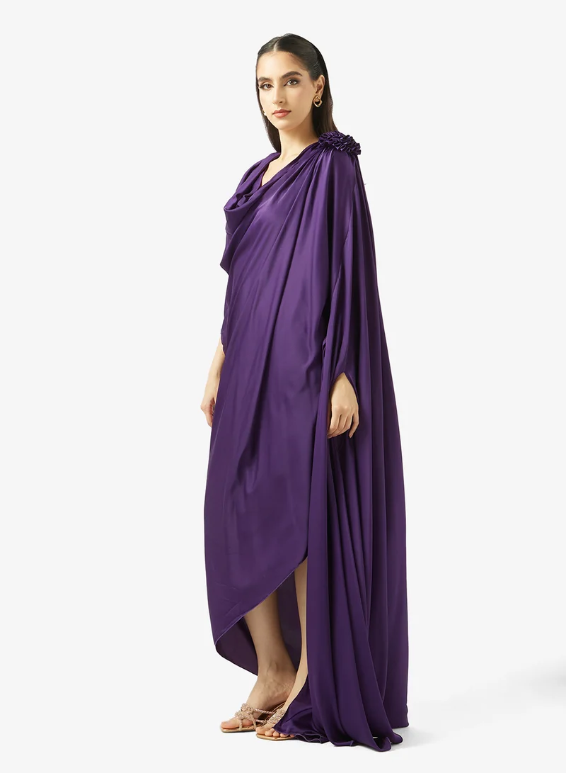 Vneck With Flower Design Dress